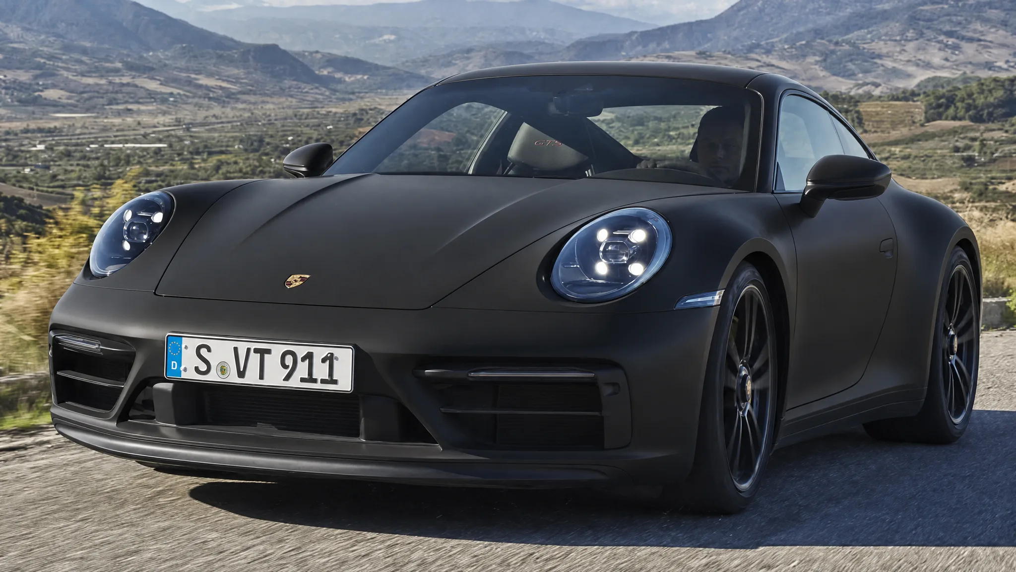 Matte black Porsche 911