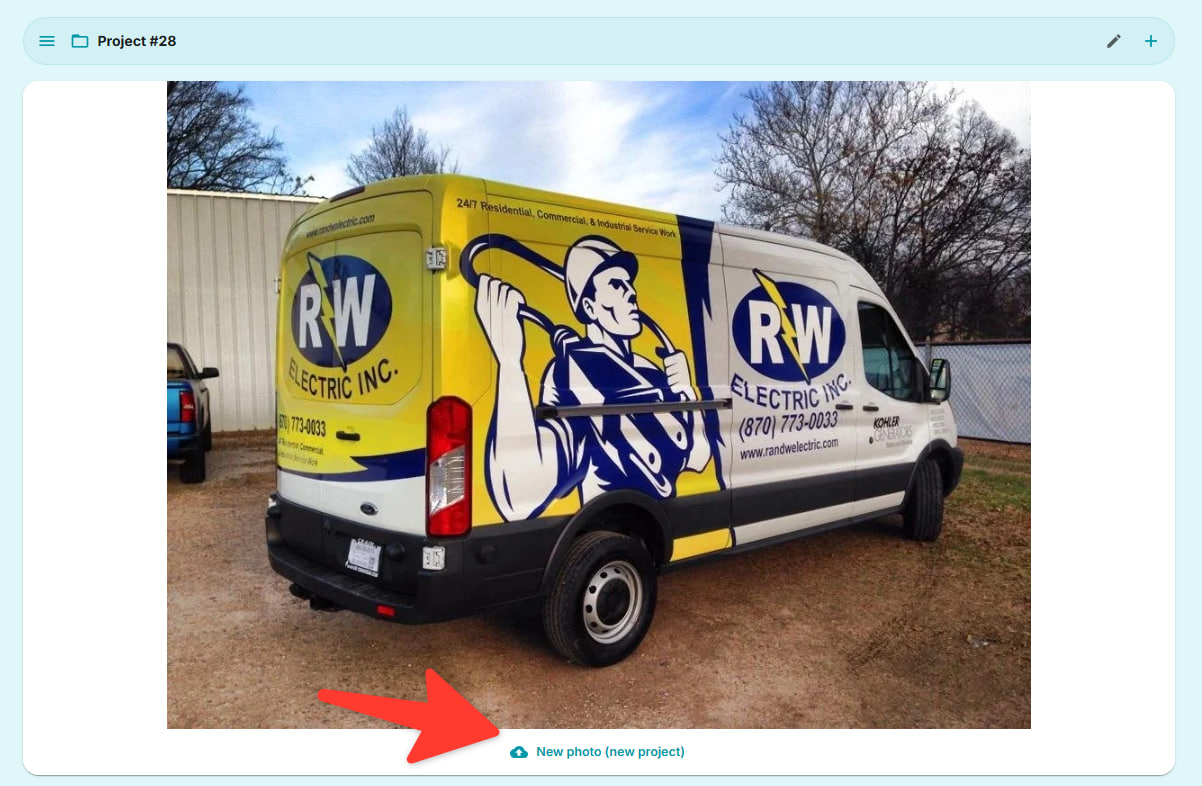 Upload your car photo - mobile first example