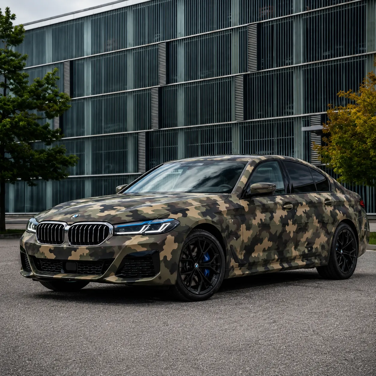 Pattern Camo vinyl wrap on BMW 5 Series