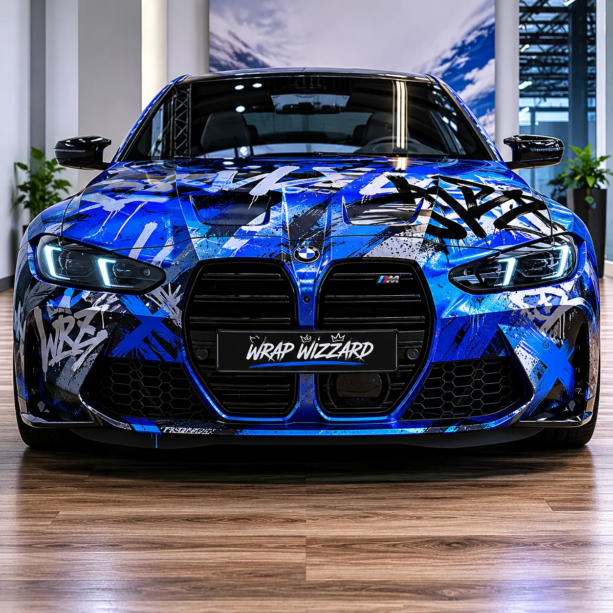Custom Graffiti vinyl wrap on BMW M4