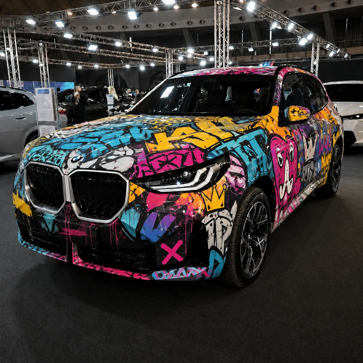 Custom Graffiti vinyl wrap on BMW X3