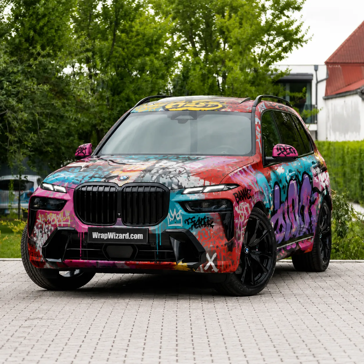 Custom Graffiti vinyl wrap on BMW X7