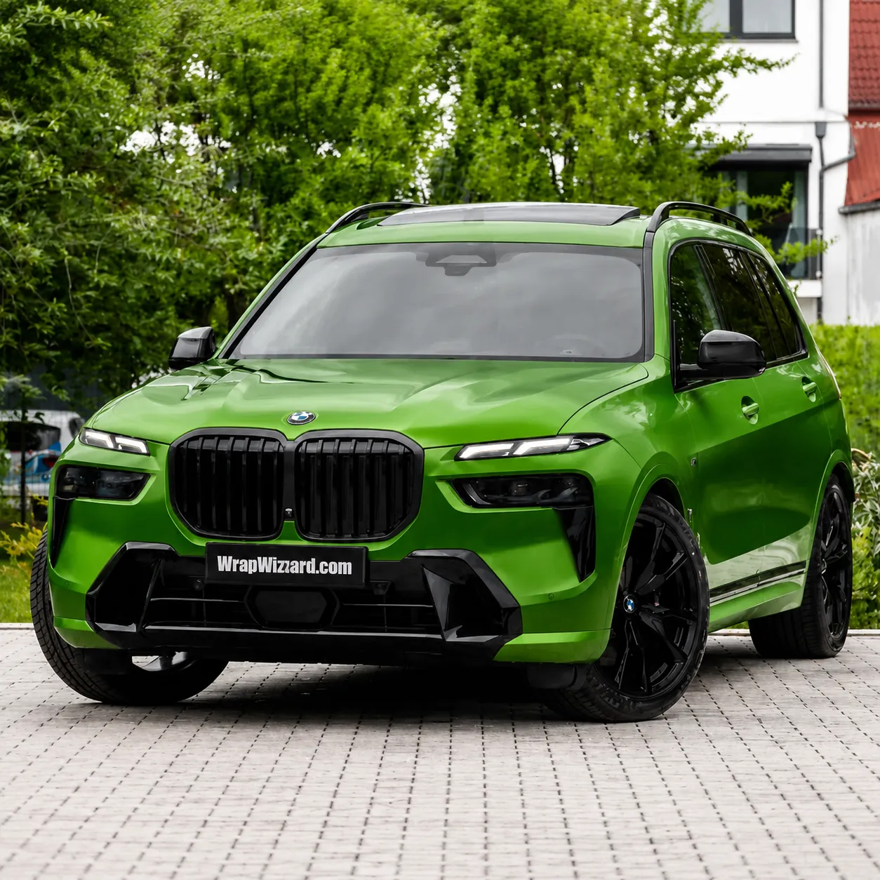 Gloss Green vinyl wrap on BMW X7