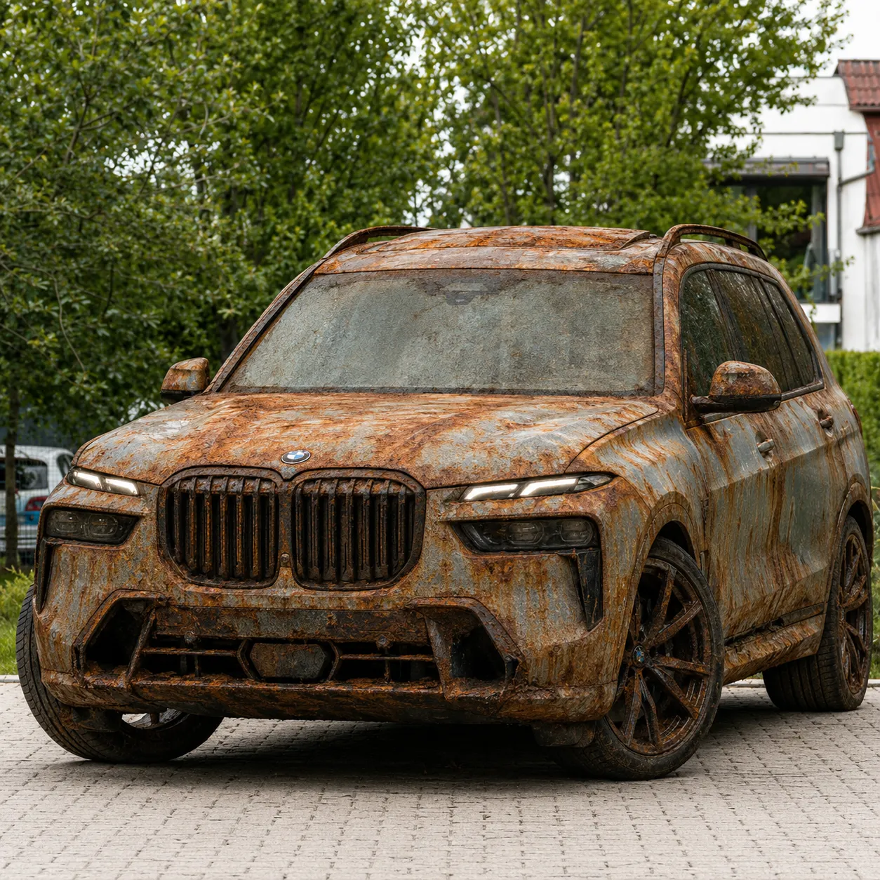 Custom Rust Patina vinyl wrap on BMW X7