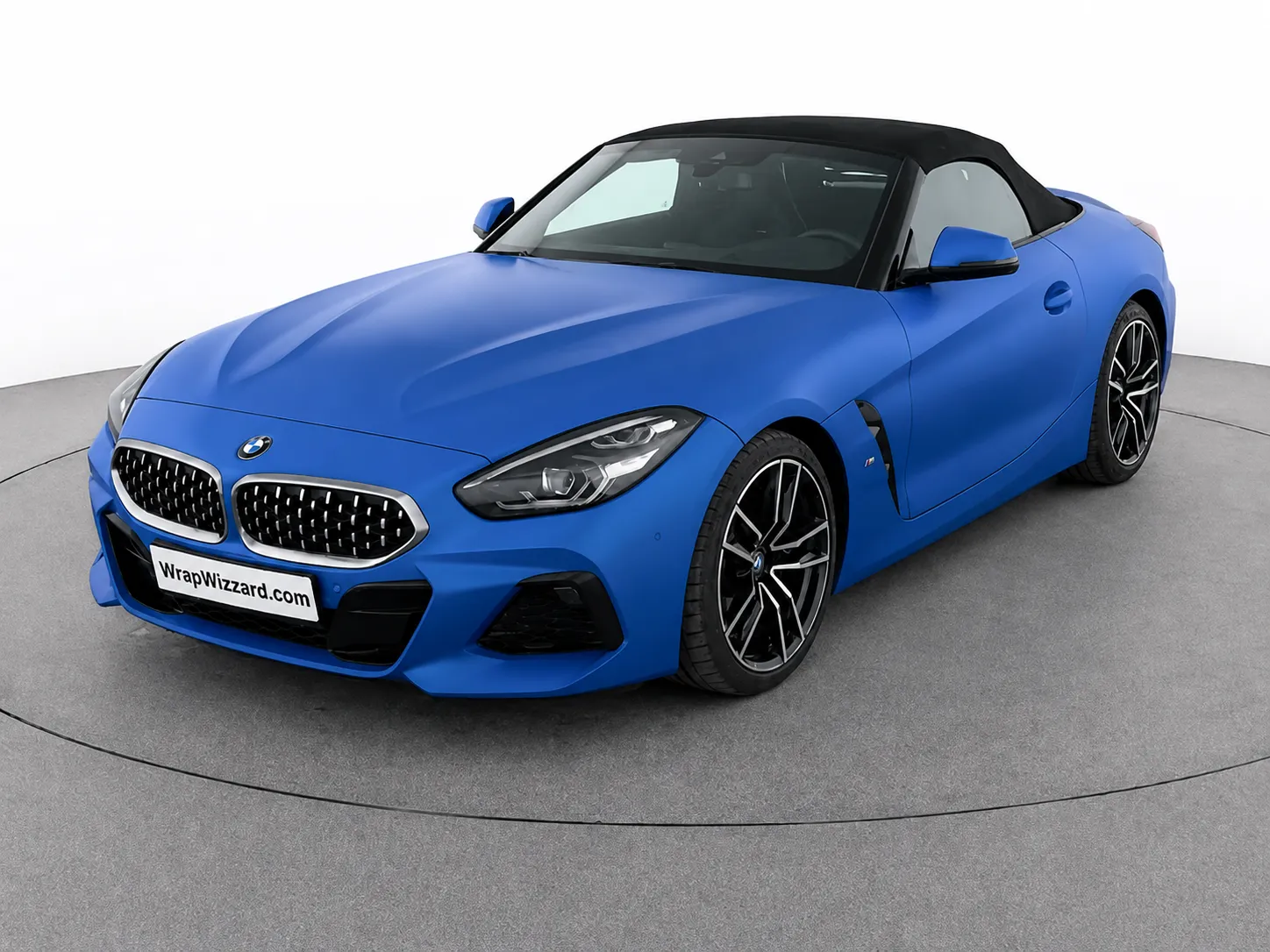 Matte Blue vinyl wrap on BMW Z4
