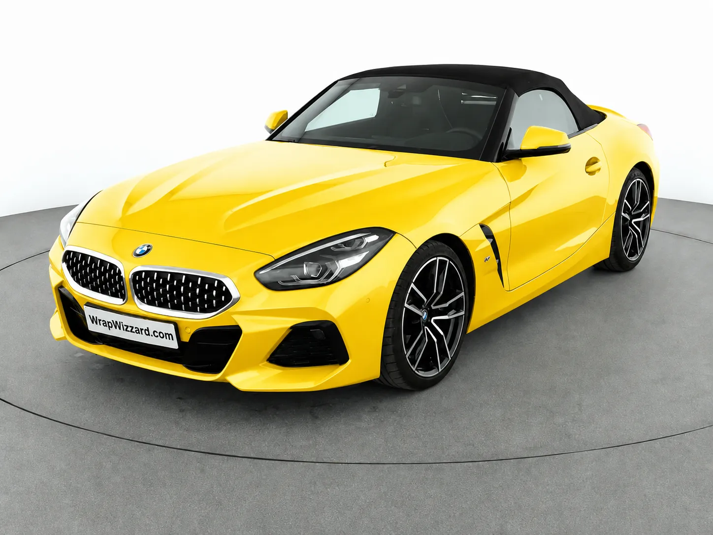Gloss Yellow vinyl wrap on BMW Z4