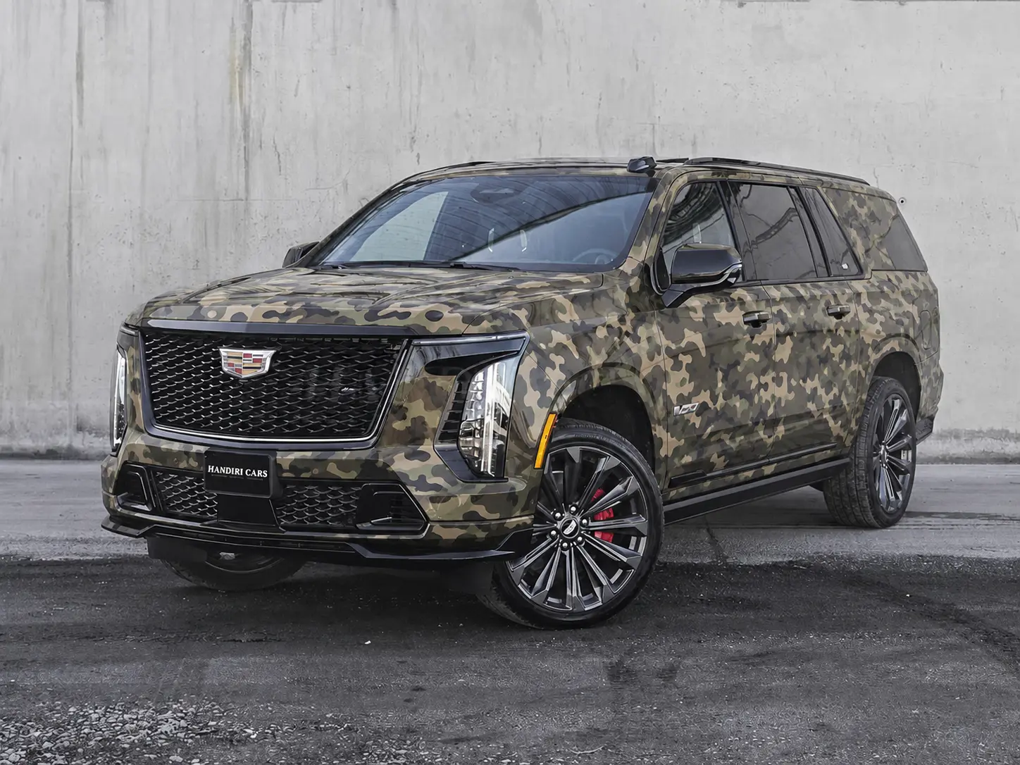 Camo vinyl wrap on Cadillac Escalade