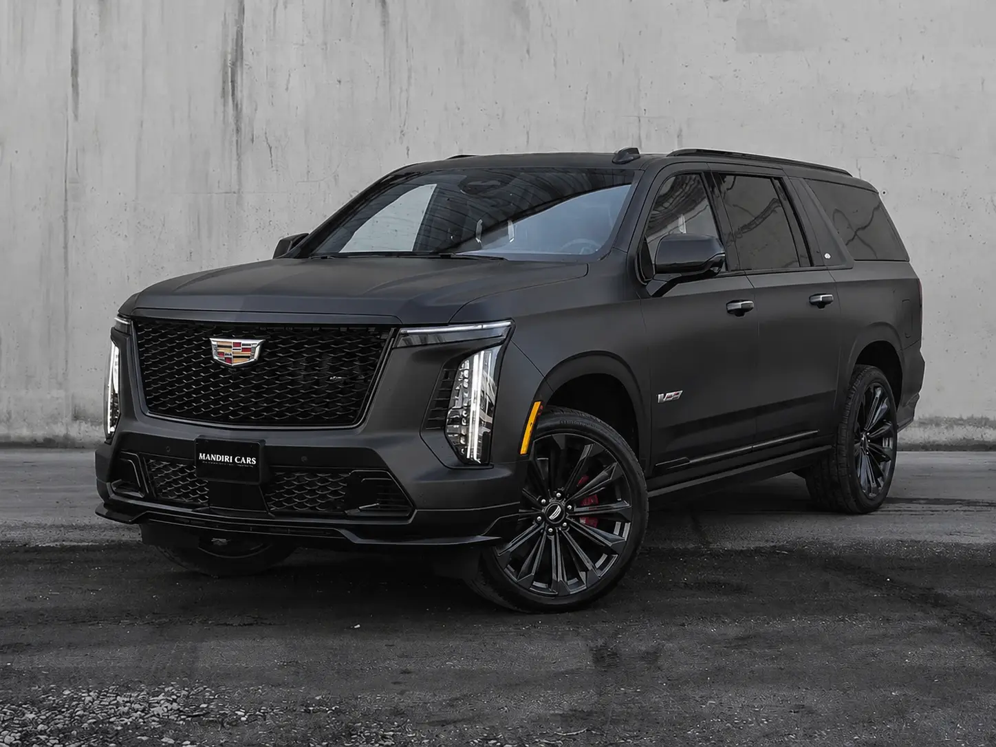 Cadillac Escalade in matte black vinyl wrap
