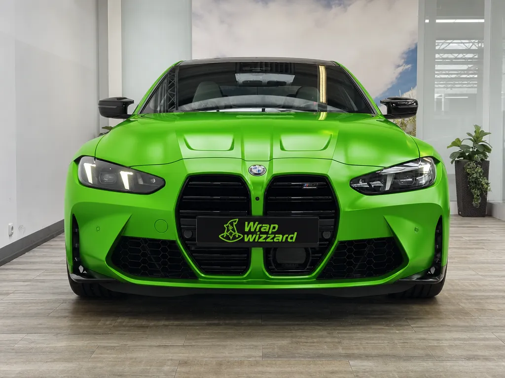 Gloss Green vinyl wrap on BMW M4