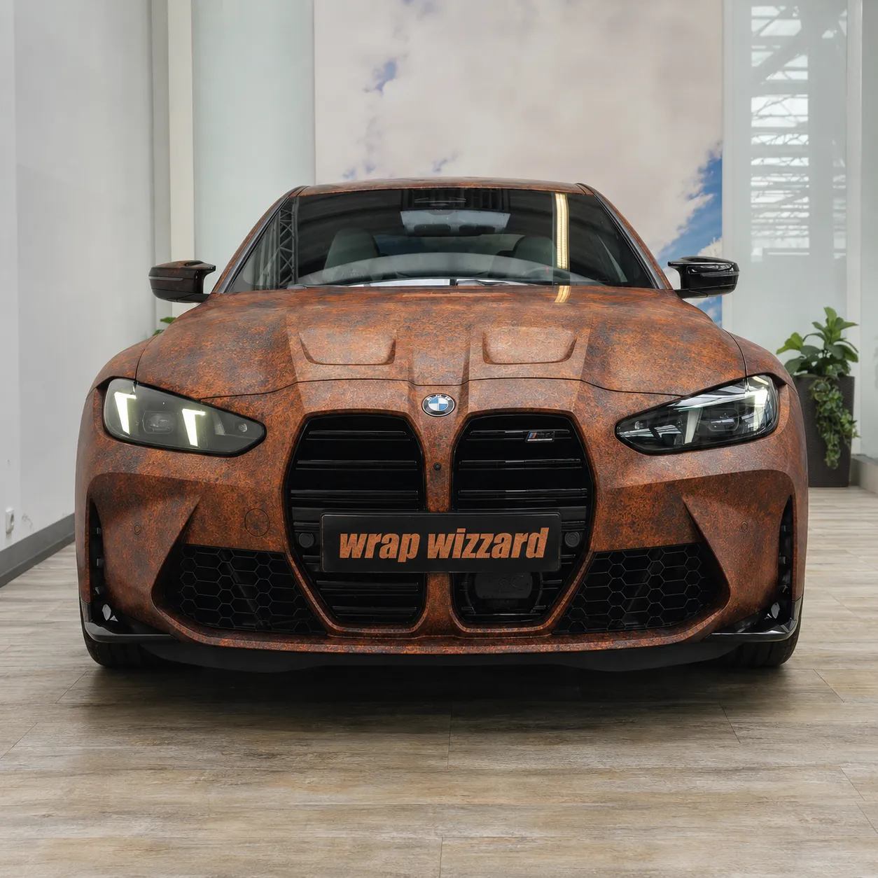 Custom Rust Patina vinyl wrap on BMW M4