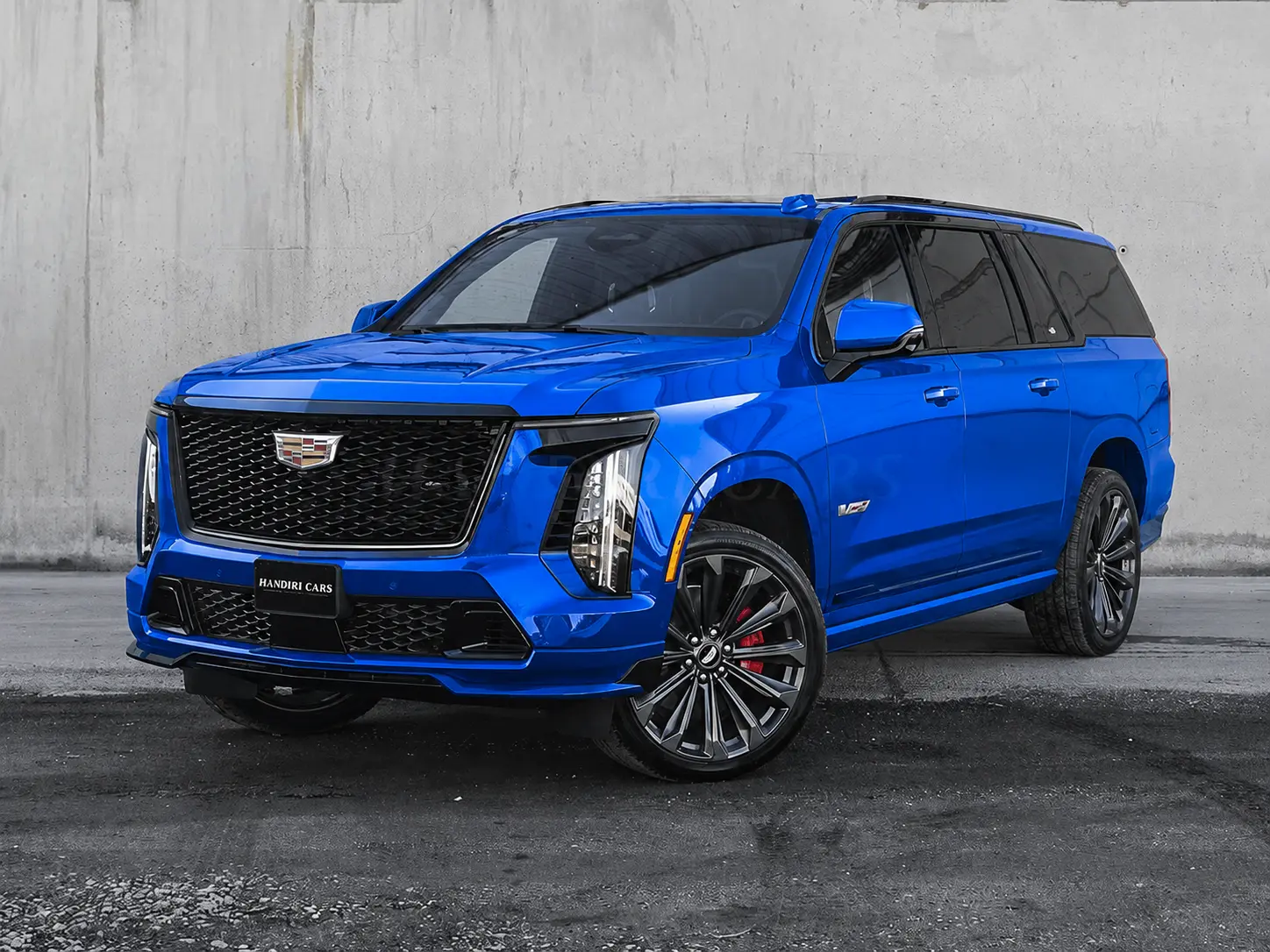 Gloss Blue vinyl wrap on Cadillac Escalade