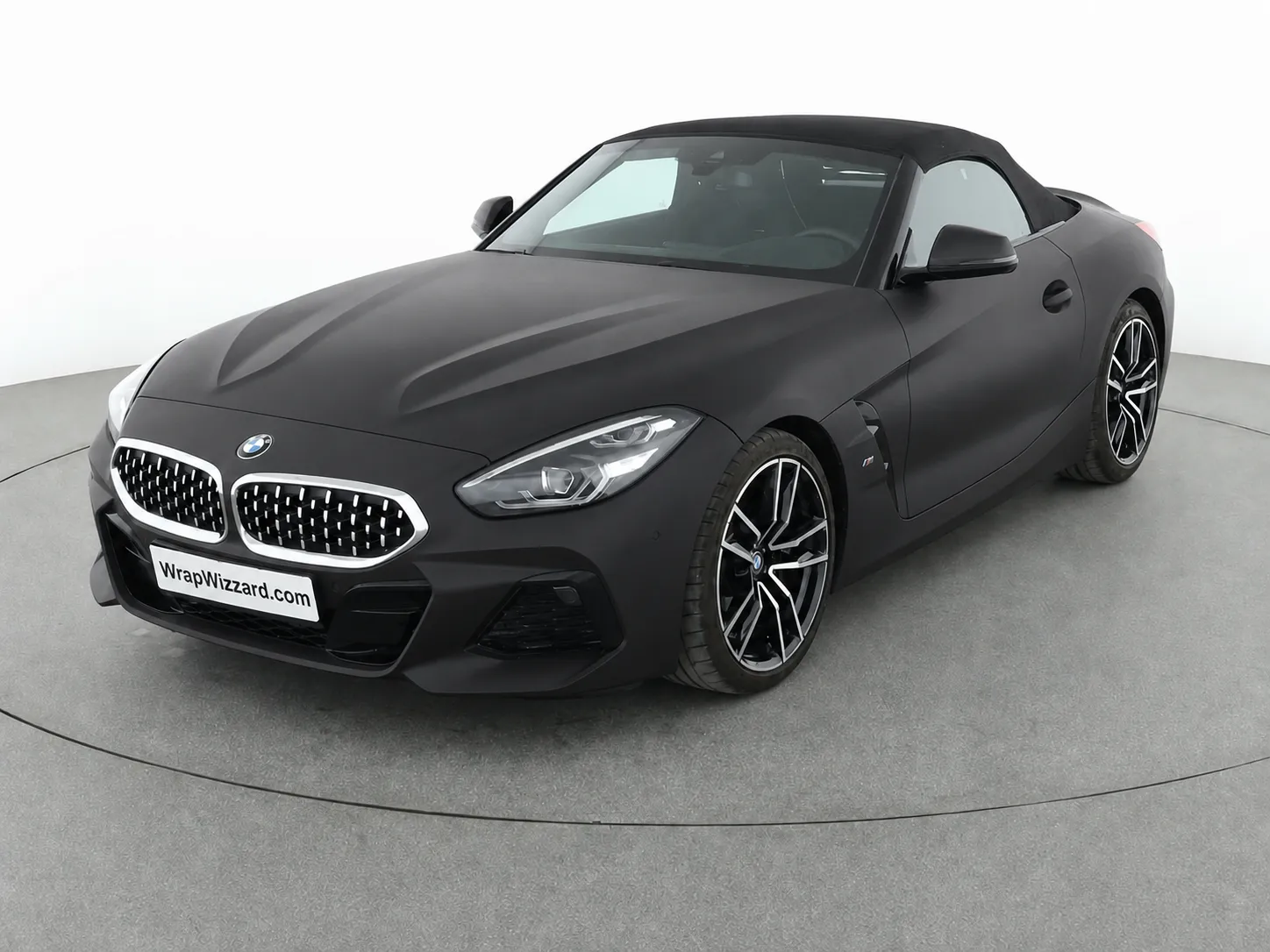 Satin Black vinyl wrap on BMW Z4