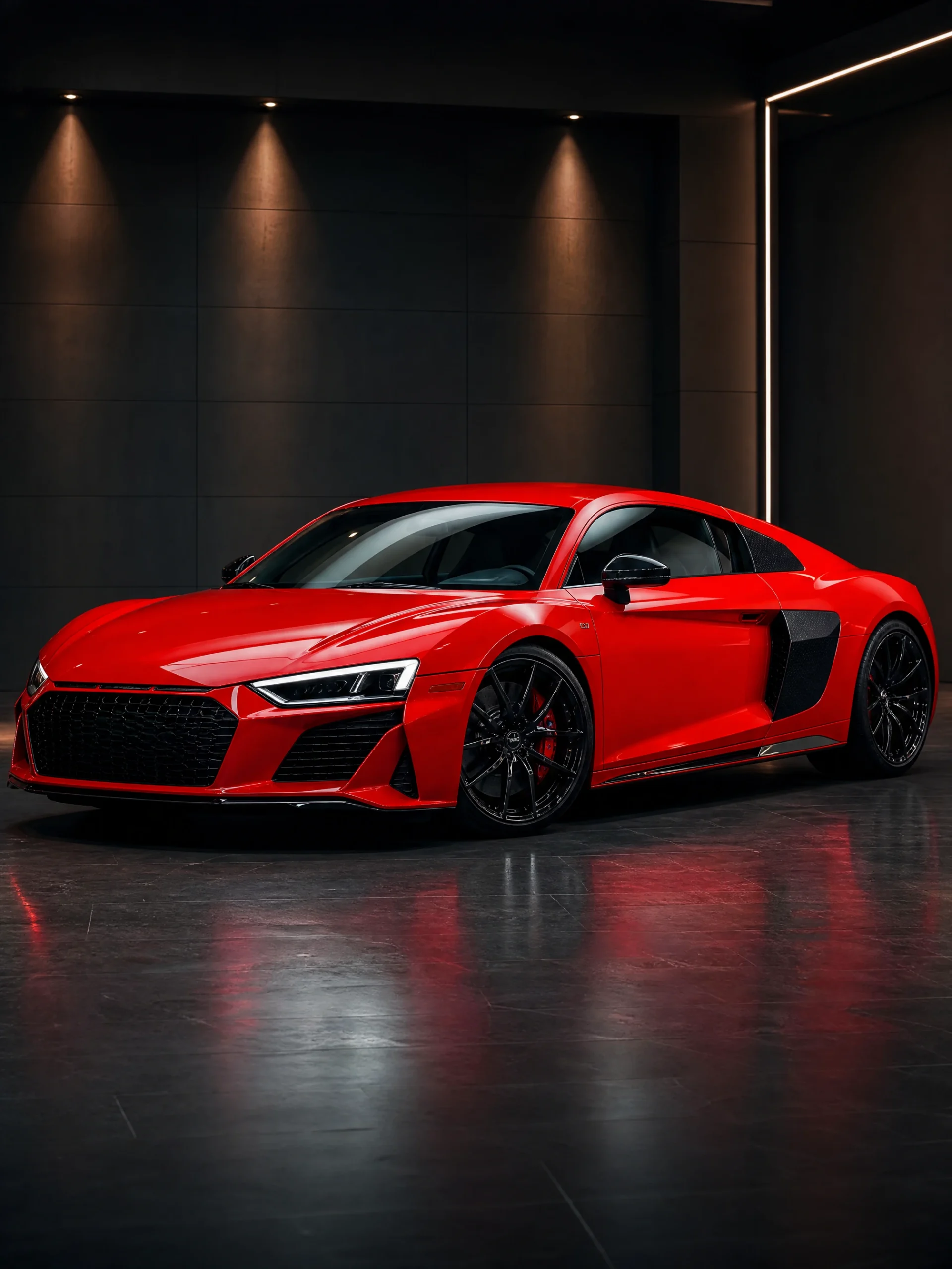 Audi R8 in a gloss red custom wrap