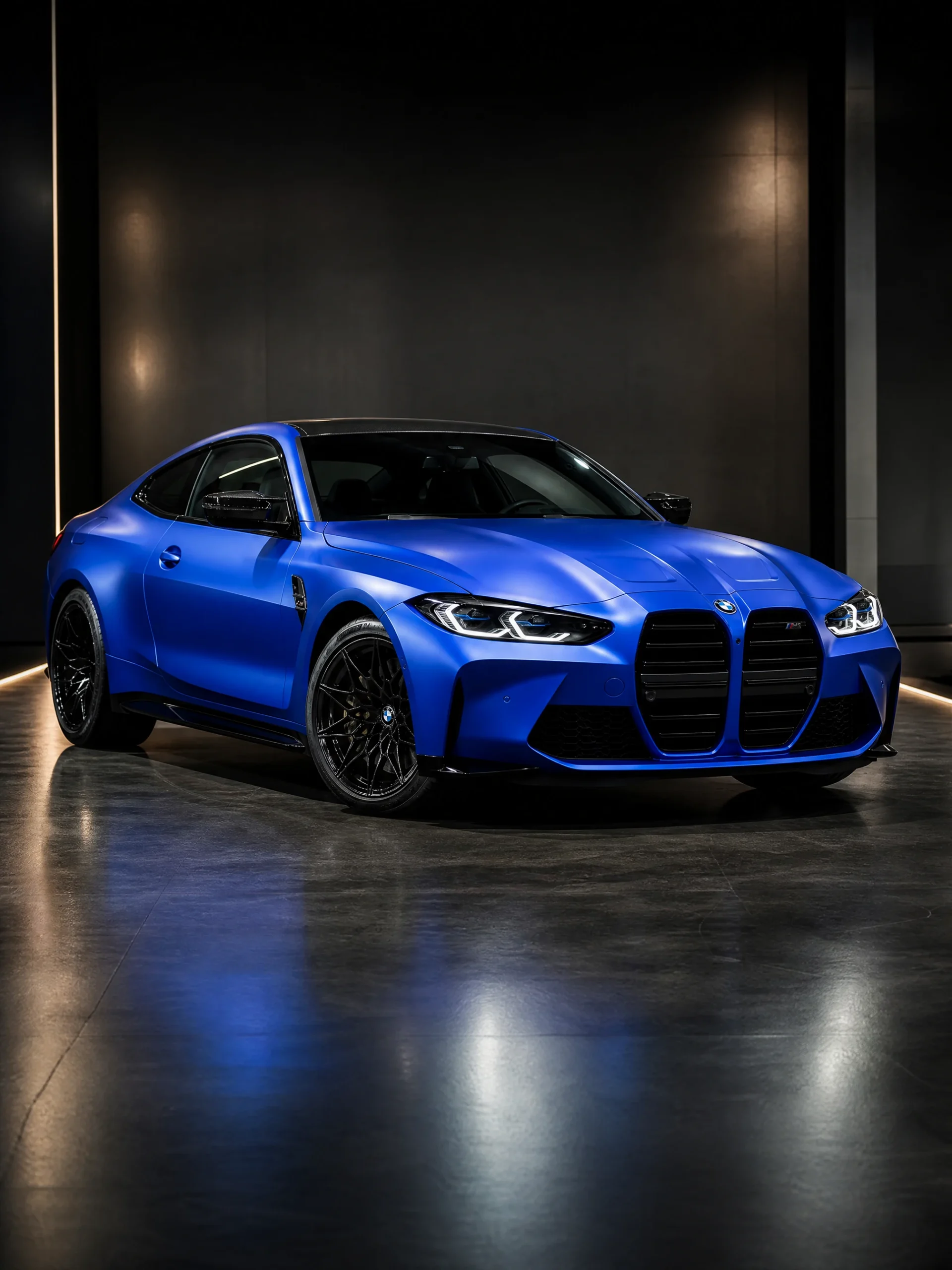BMW M4 in a satin blue custom wrap