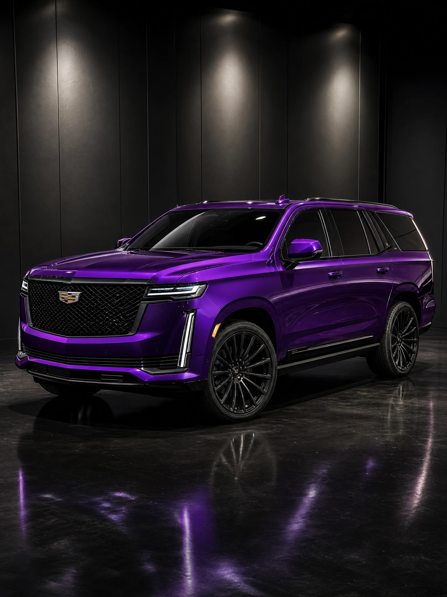 Cadillac Escalade in a glossy purple wrap
