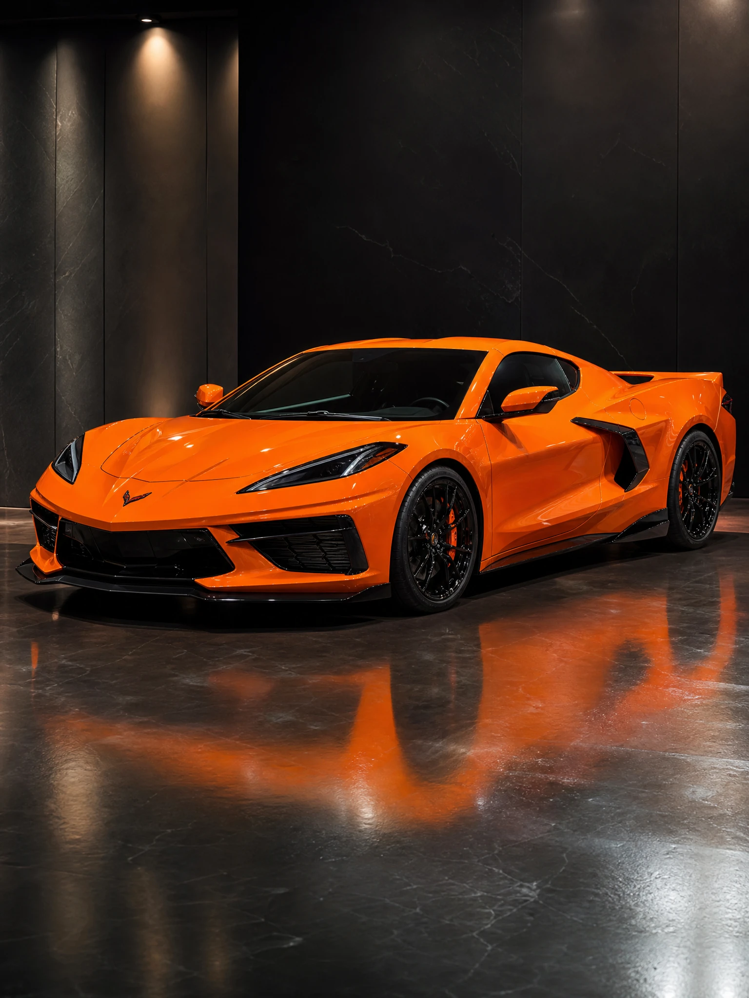 Chevrolet Corvette in a gloss orange wrap